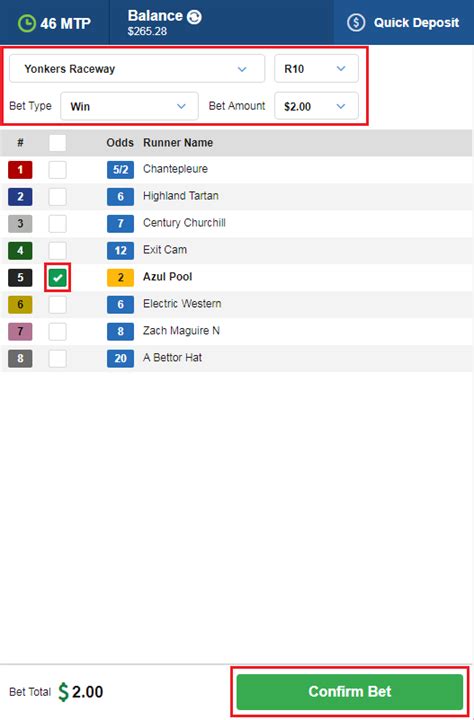 Placing wagers on the desktop site .